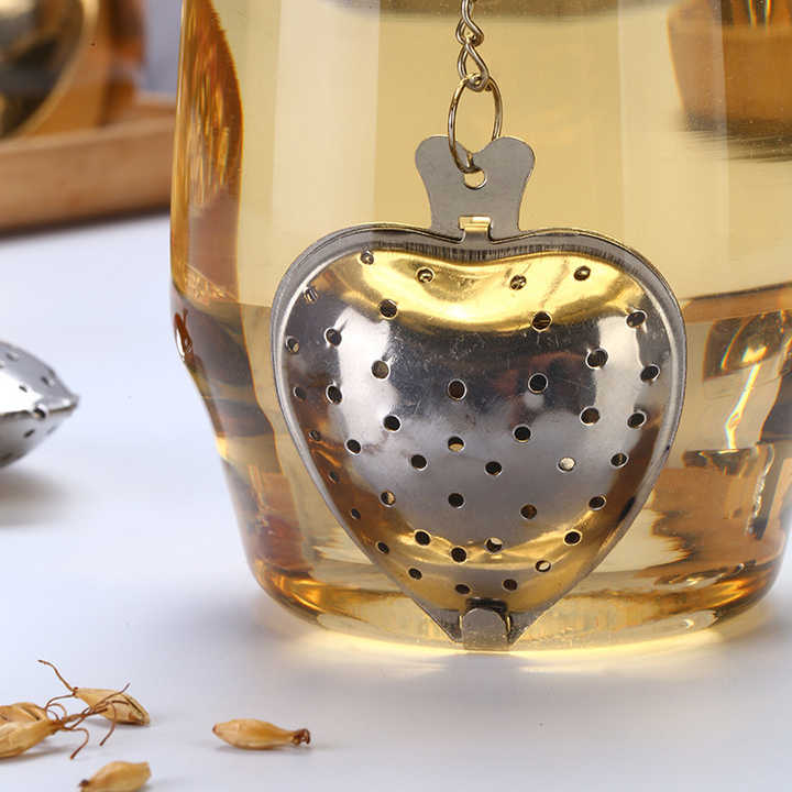 L6 Heart Shaped Tea Infuser Mesh Ball Stainless Steel Strainer Herbal Locking Tea Infuser Spoon Filter
