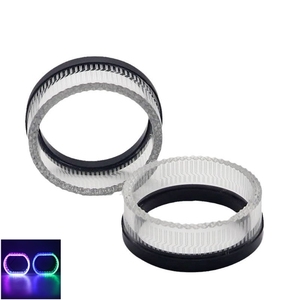 <strong>LED</strong> Projector Shroud Lens Angel Eyes Crystal Lampshade Round Halo Rings Dual Color <strong>RGB</strong> 2.5 3.0 for Bi <strong>LED</strong> Xenon Projector Lens - Product Image 1