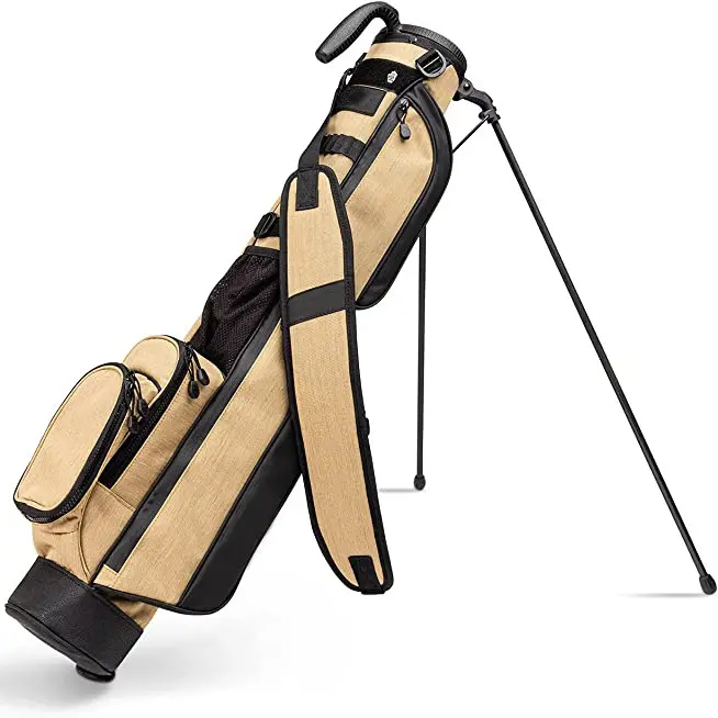 Tas Golf ringan dengan tali dan dudukan, tas Golf mudah dibawa dengan Putter eksternal