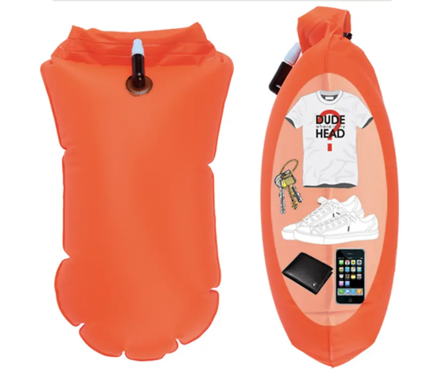 Inflatable निविड़ अंधकार सूखी बैग टो फ्लोट खुले पानी तैरने के लिए बोया सुरक्षित तैराकी प्रशिक्षण