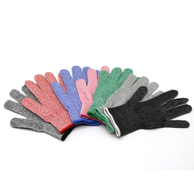 13 gauge seamless knitted HPPE cut resistant gloves hand protection OEM comfortable level 5 anti cut work gloves