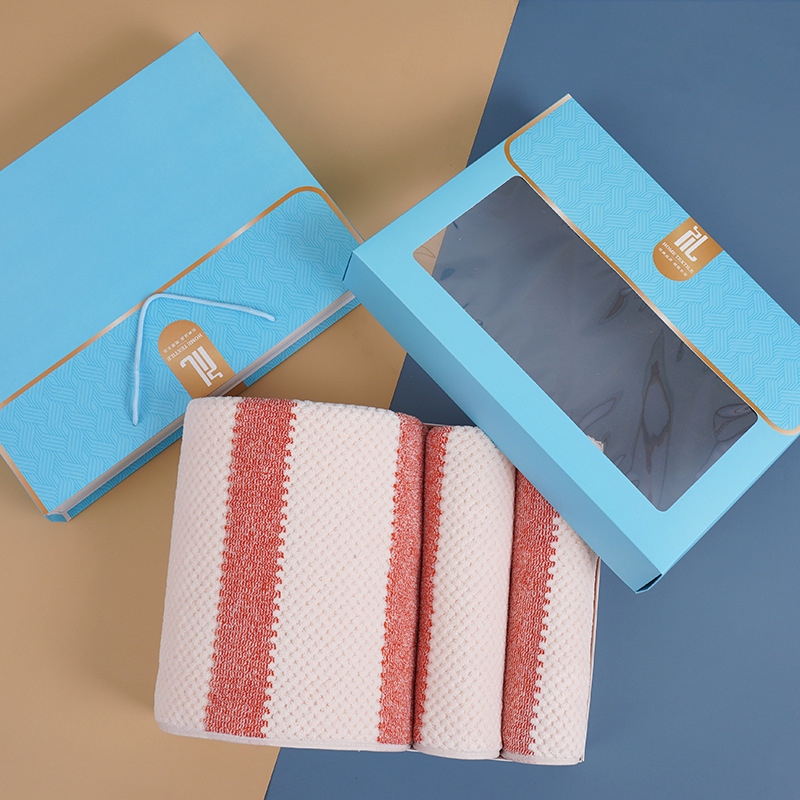 Towel and bath towel gift set (2 bath towels, red towels)