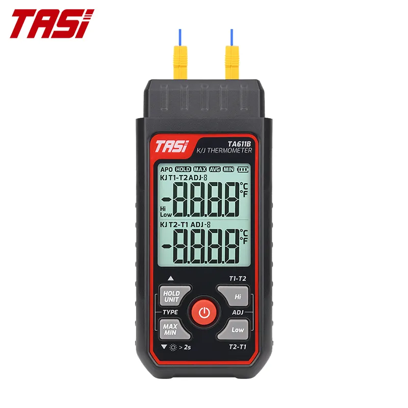 TASI-termómetro Digital TA611B K/J, medidor de temperatura de doble canal, termopar