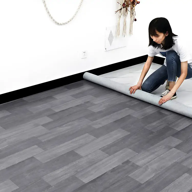 Manufacturer Low Price Commercial Non Slip Dance Floor Pvc Felt Back Vinyl Flooring Roll Linoleum Flooring Roll