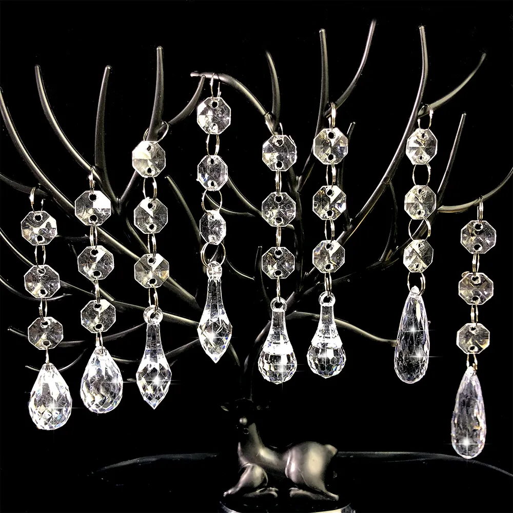 Rideau de porte décoration de mariage guirlande transparente cristal clair pendentif de perle suspendue pour rideau