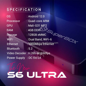 กล่องทีวีอัจฉริยะแอนดรอยด์อัลตร้า4K S6สตรีมมิ่ง6K ULTRA HD ระบบควบคุมเสียงในตัว - Product Image 6