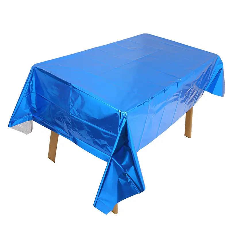 Mantel desechable impermeable para mesa de comedor, lámina de plástico rosa, 54x108 pulgadas, para banquete