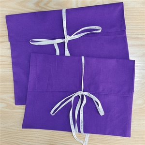 Chuang hua Custom Logo Umschlag form Baumwolle Verpackung Beutel Tasche mit Logo auf dem Baumwoll band Umschlag mit Knopf und Schnur - Product Image 5