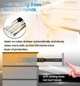 Nhà Máy Outlet Chất Lượng Cao Phần Cứng Giấu Tủ Ngăn Kéo Trượt Đường Sắt Slide Đóng Mềm Bóng Mang Ngăn Kéo Trượt - Product Image 3