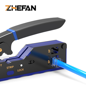 Ethernet Wire <strong>Cutter</strong> for Rj45 Cat5 Cat5e Cat6 Cat6a Connectors Network Cable Crimper Rj45 Crimp Kit Pass Through Crimping Tool - Product Image 4