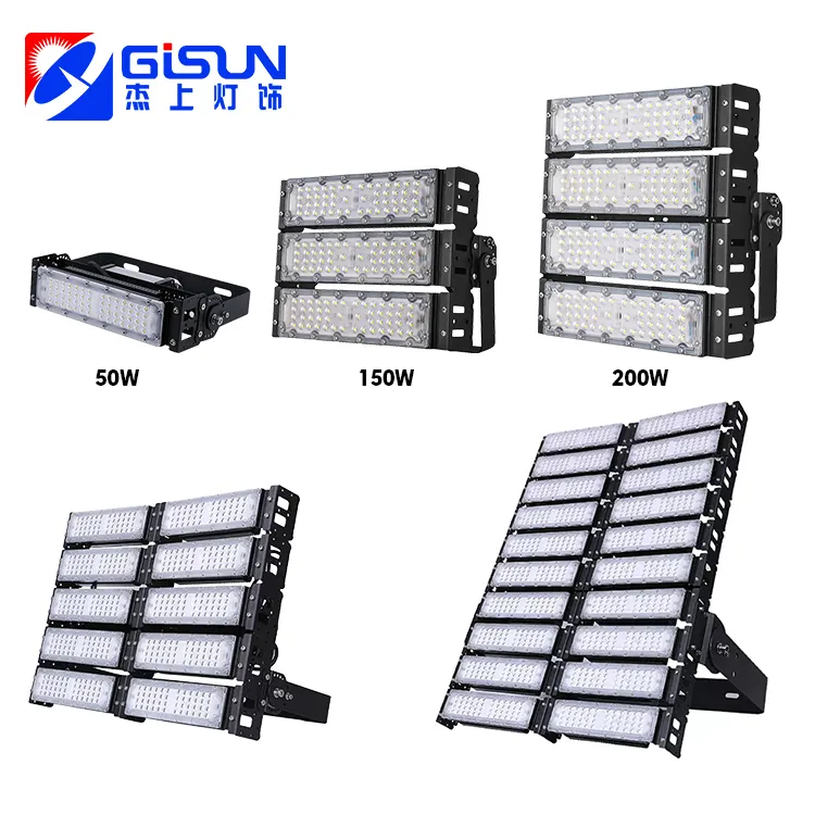 GISUN Slim impermeable IP65 Luz de estadio al aire libre 200W 300W 400W 500W 600W 1000W 1200W Luz de inundación Led