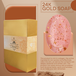 Özel etiket lanvitamin C vitamini cilt beyazlatma peeling l-glutatyon cilt aydınlatma tüm cilt tipleri için 24k altın sabun - Product Image 5