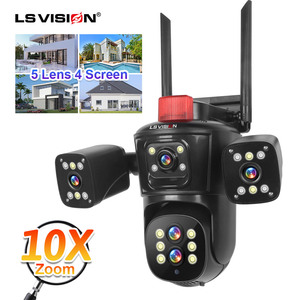 LS VISION inalámbrico HD 4 pantalla de imagen 10X Zoom óptico CCTV seguridad Wifi panorámico bidireccional Audio AI Cámara multilenes - Product Image 3