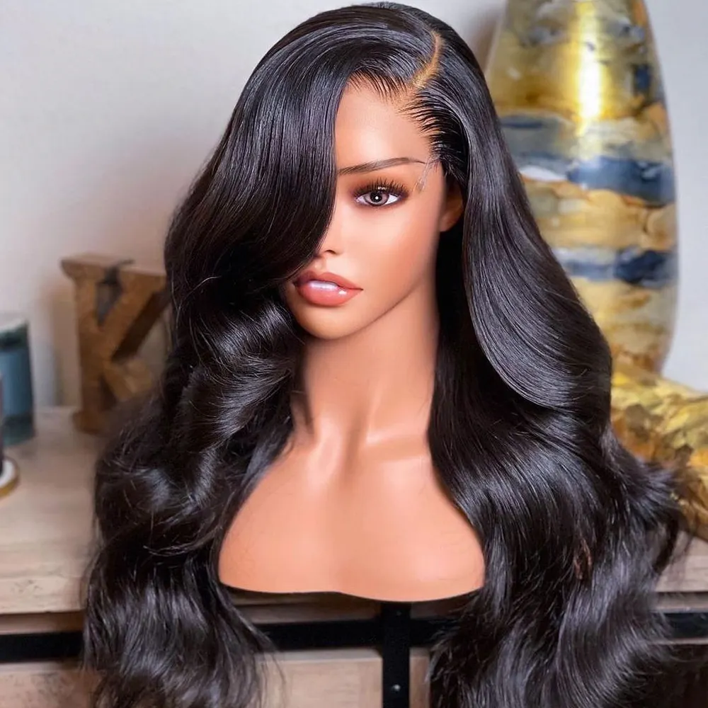 Perruques Lace Frontal Wigs brésiliennes 13x4, cheveux humains, Body Wave, pour femmes noires, haute qualité 360 HD, perruques Full Lace Wigs, vente en gros