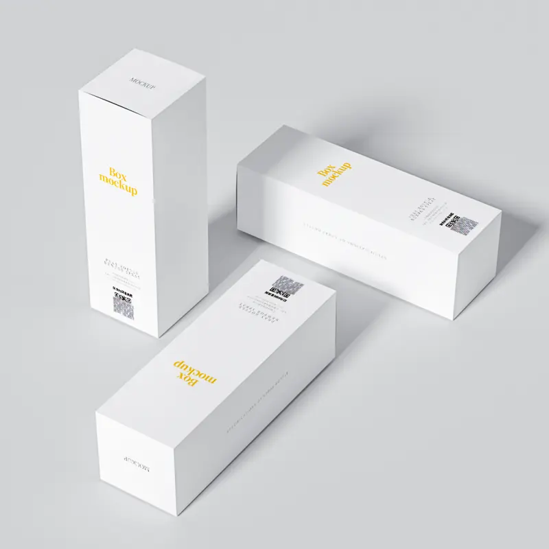 Caixa de papel personalizada para embalagem de cosméticos, design de fabricação, pequeno, branco