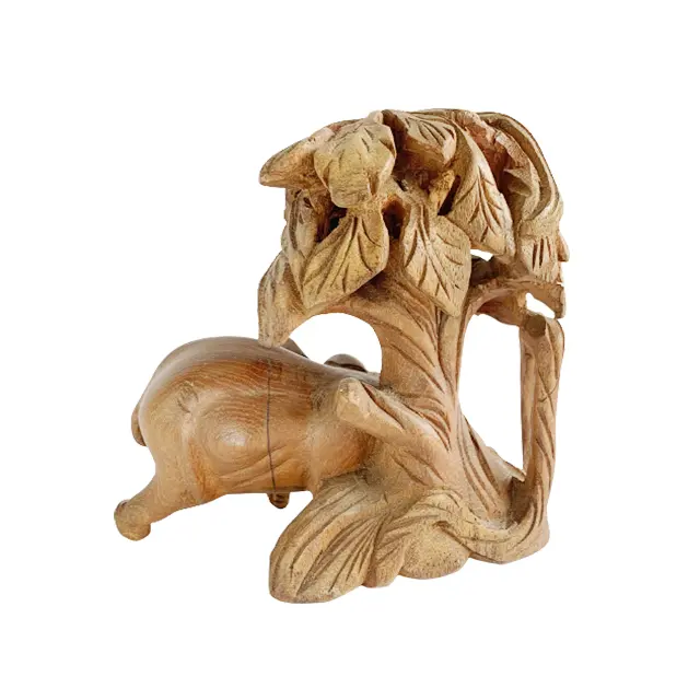 Prodotto artificiale in legno fatto a mano da per la decorazione elefante in legno tailandese fatto a mano bellezza squisita decorazione