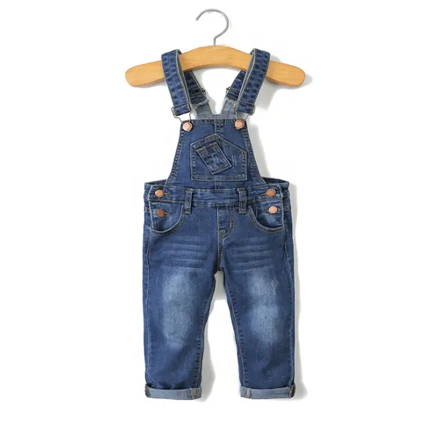 Abbigliamento per bambini di alta qualità tuta Unisex in Denim a figura intera tuta da neonato a gamba dritta per bambini