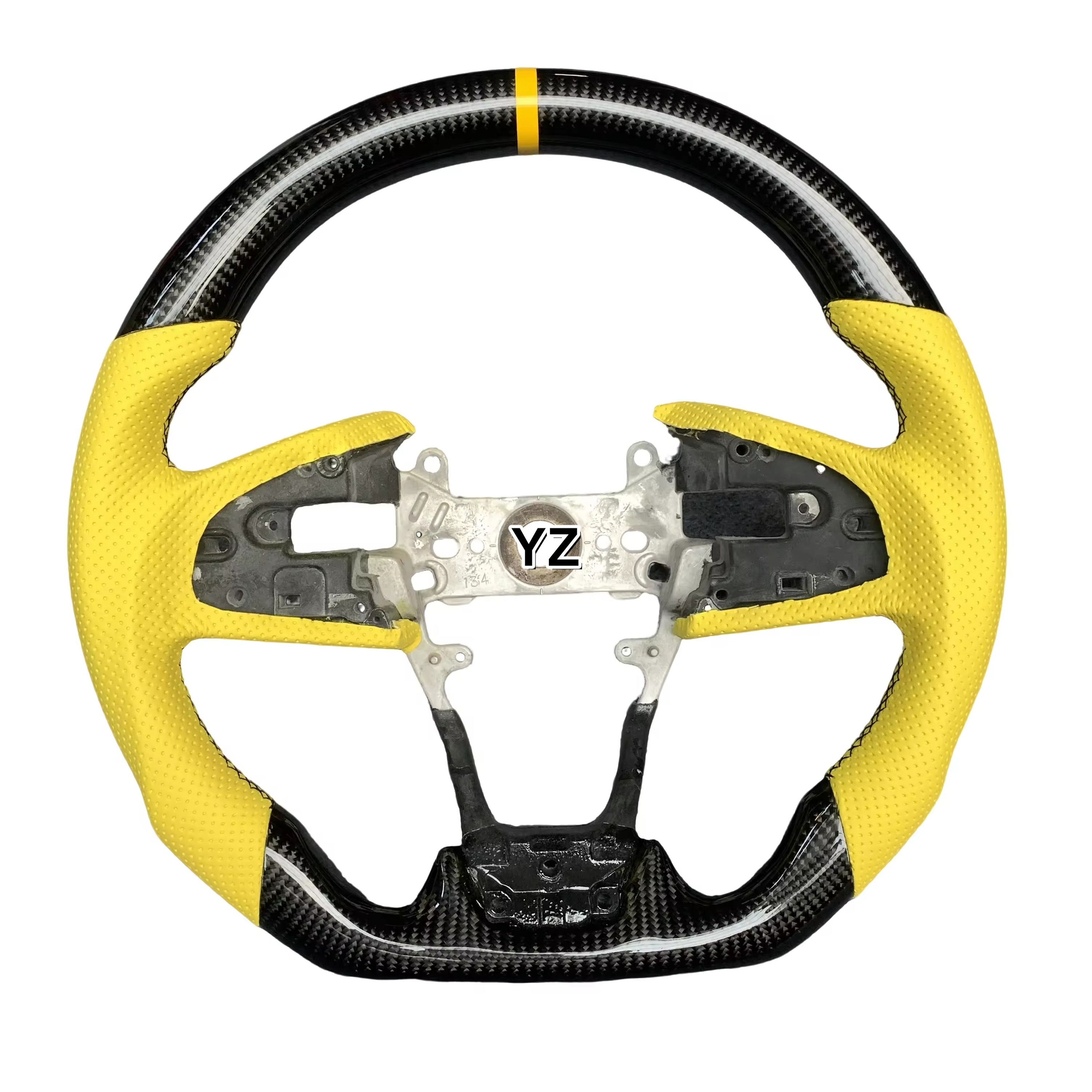 Yellow Carbon Fiber Steering Wheel