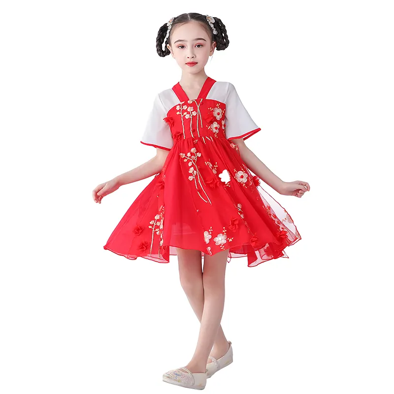 Abbigliamento per bambini Cheongsam 2020 di Estate Nazionale Cinese Per Bambini Costume Intrattenimento Musiche E Canzoni del Vestito Dalla Ragazza di 1288