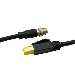M12 konnektörüne endüstriyel Rl45 fişi X kodlu 8 Pin Cat6 Ethernet kablosu - Product Image 2