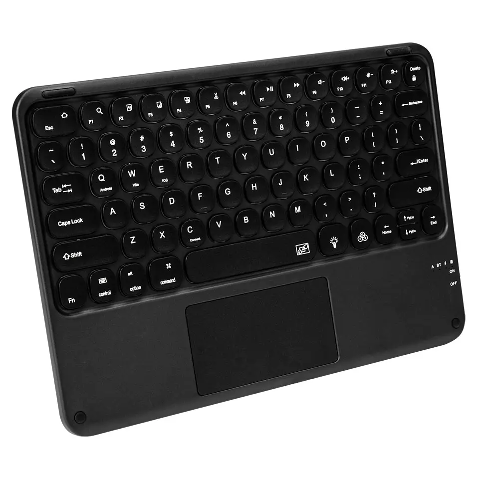 YiLing Keyboard Keycap bulat nirkabel, dengan Trackpad dan Tablet ponsel pintar iPad