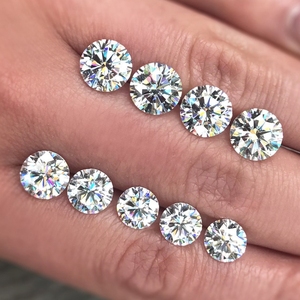 Toptan GRA sertifikalı yuvarlak kesim GH renk elmas Moissanite 0.01ct ~ 0.1ct VS kalite toptan serbest moissanit taşlar