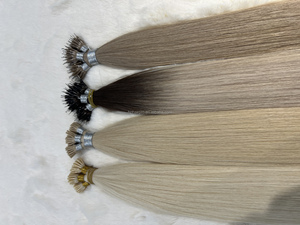 最高品質の事前に結合された健康的なイタリアのケラチンナノリングヘアエクステンション中国の髪人間のバージンヘアマイクロリングIチップ
