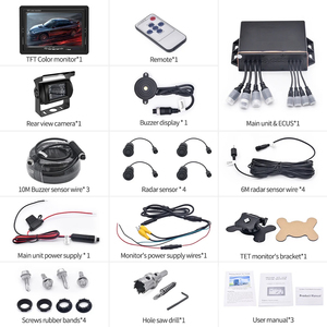 Customize Parking <strong>Sensor</strong> System 7Inch IPS Monitor 4 <strong>Sensors</strong> With Backup Camera Rear Front Side View Parking <strong>Sensor</strong> Kit for Truck - Product Image 6