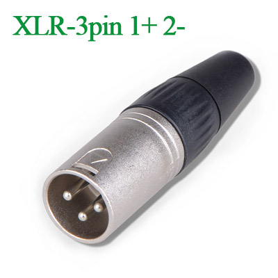 Conector XLR de 3 pines 1+2-
