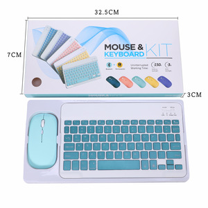 Mini teclado inalámbrico Bluetooths y combos de ratón, juego de teclado, Teclado Klavye para ordenador portátil recargable, teléfono, tableta, Android - Product Image 5