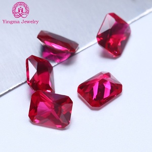 Wuzhou Manufacturers 5# Corundum <strong>Ruby</strong> Gems Stone Artificial Rectangle Octagon Shape 7*9 mm Loose Synthetic Corundum Stones <strong>Ruby</strong> - Product Image 1