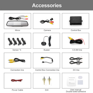 Car Security 4.3&quot; Visual <strong>Lcd</strong> Mirror Monitor Car Front and Rear Camera <strong>System</strong> with 4 Ultrasonic <strong>Sensors</strong> - Product Image 5