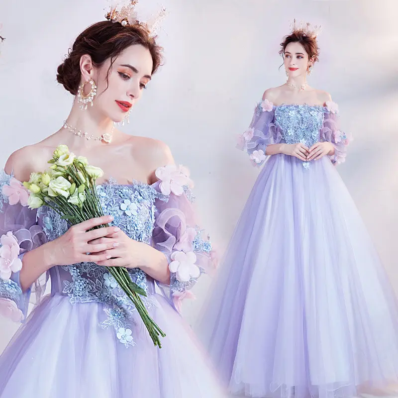 1116 봄 2023 우아한 들러리 보라색 트럼펫 이브닝 가운 공식 플러스 사이즈 공식 드레스 결혼식