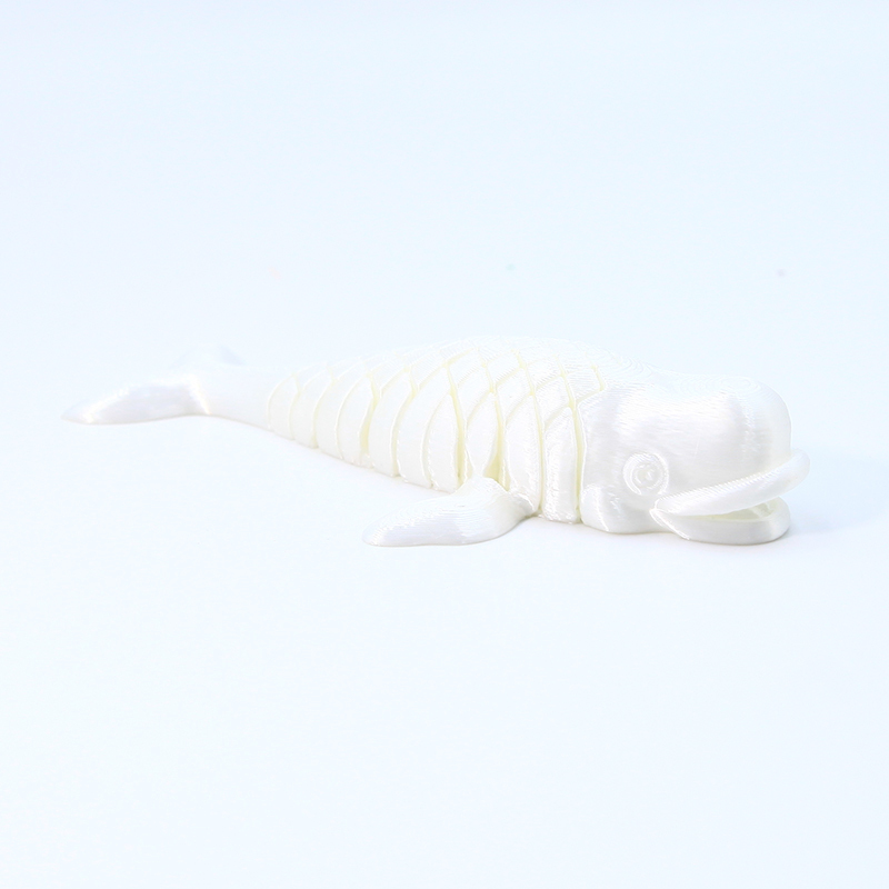 Baleine blanche en soie 12cm