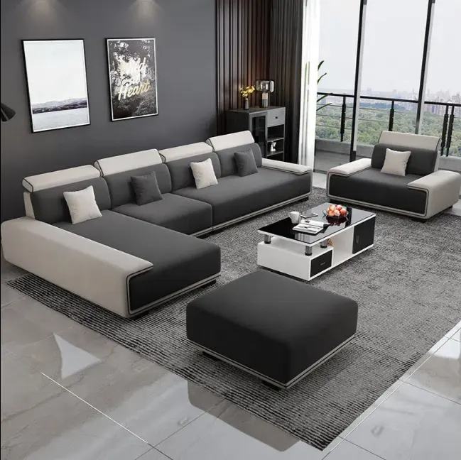 Sofá Sala De Estar Moderno Luxo Simples Grande Apartamento Combinação Terno Látex Imperial Concubina Sem Desmontagem E Lavagem