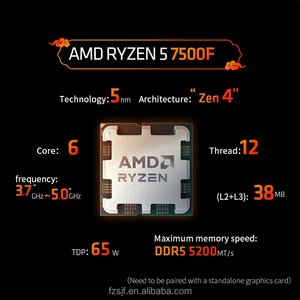 Neue AMD CPU Ryzen 5 7500F Prozessor ablage AM5 5GHz 12 Threads 6-Kern-Gaming-PC Procesador und Computer CPUS-Prozessoren R5 7500 F. - Product Image 3