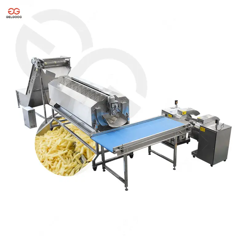GELGOOG 200 kg/saat Otomatik Patates Cips Yapma Makinesi Dondurulmuş Patates Kızartması Üretim Hattı