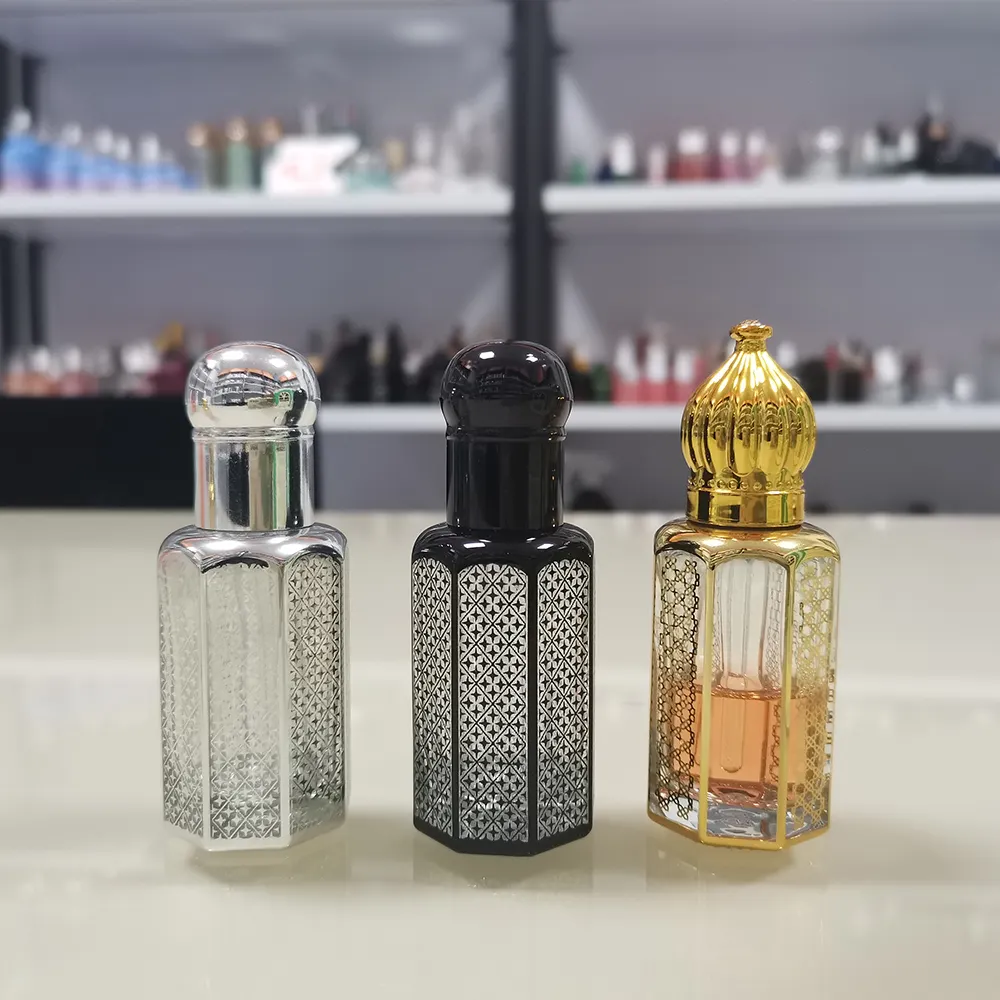 3ml Mini parfüm yağı Oud şişe 6ml 12ml arapça cam Attar parfüm şişesi aromaterapi için DIY güzellik yağlar Mix