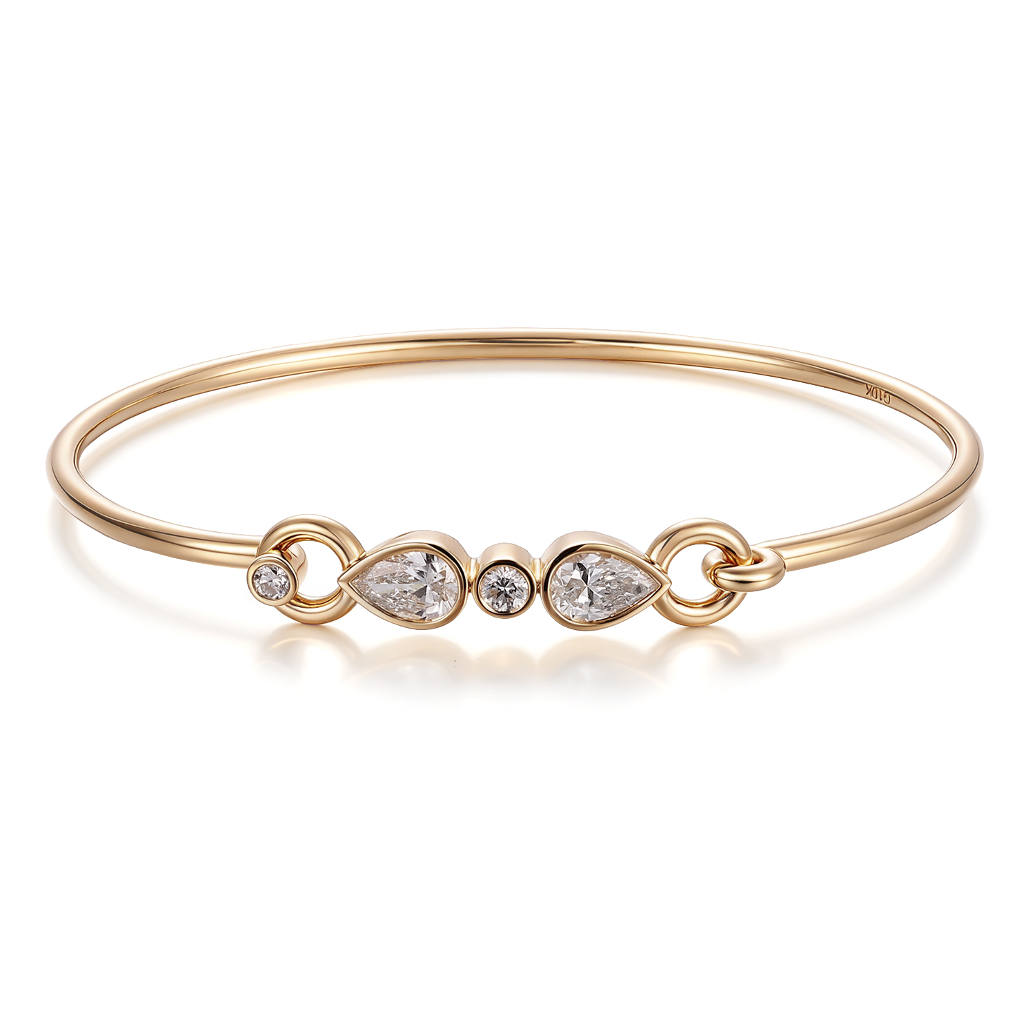 Real solid 10k gold lab diamond bracelet