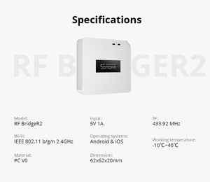 SONOFF RF Bridge R2 Ewelink WLAN auf 433MHz Smart Hub Fernbedienung Für Smart Home Automation Support Lan Control von IOS Android - Product Image 5