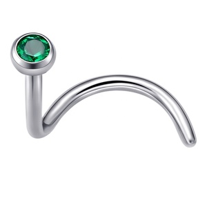 Ebedi ASTM F136 titanyum 20G 3 Prong seti CZ burun Piercing saplama 6mm uzunluk - Product Image 3