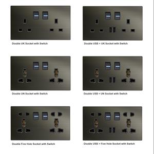 Edelstahl Britischer Standard 16A Wand schalter für Haushalts strom versorgung Druckknopf Elektrische Steckdosen und Schalter - Product Image 6