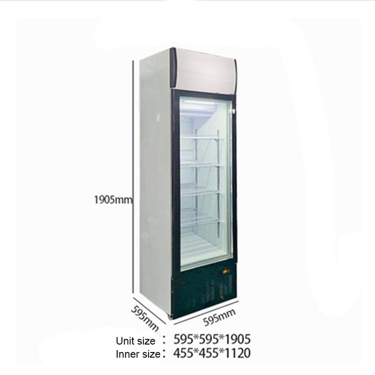268l glass door frost free vertical freezer display cabinet ice cream display cabinet