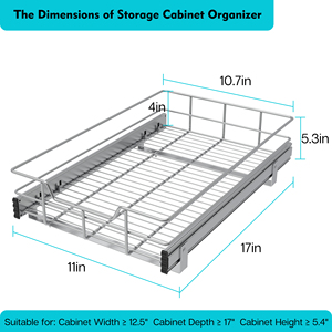 Storking 11''W x 17''D çekmeceler çekin mutfak saklama sepetleri <span class=keywords><strong>i</strong></span>çin dolap organizatör dışarı kaydırın