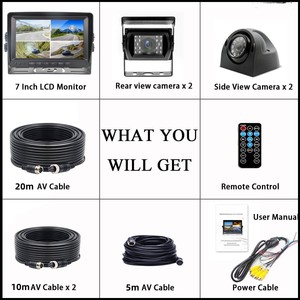 Camión DVR 4 CH Quad Grabadora de video digital Cámara de marcha atrás de respaldo 4 pines 7 pulgadas Monitor de visión trasera para autobús RV Remolque coche monitor de TV - Product Image 2
