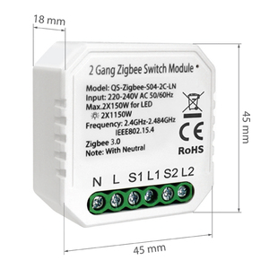240V 2300W 2 Gang 2 Way Micro Tuya <strong>Zigbee</strong> Switches <strong>Module</strong> for Smart Home - Product Image 2
