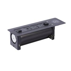 Wireless Charging Flip up Three Pine Power Plug <strong>Rotating</strong> Desktop <strong>Socket</strong> Outlet/ Type C USB Desktop <strong>Socket</strong> Motorized Flip - Product Image 1