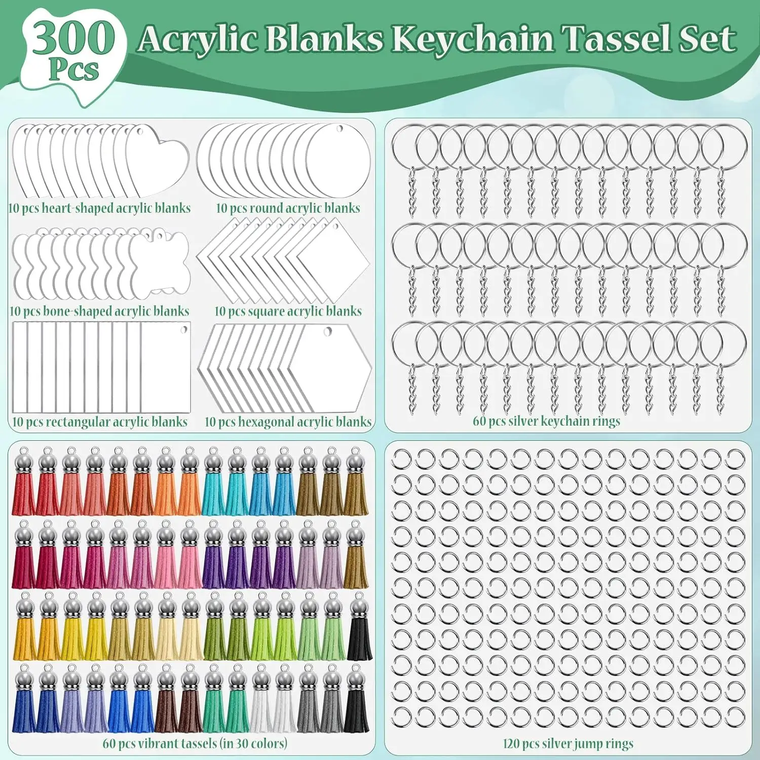 Acrylic Custom Acrylic Keychain Blanks Clear Ornament Transparent Circle Discs Acrylic Round Keychain Blanks