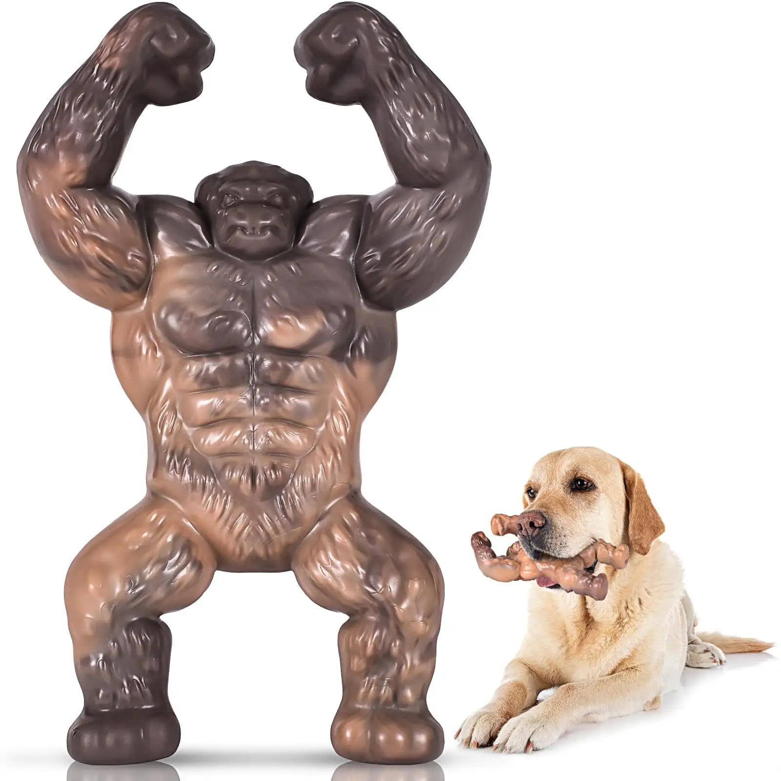ของเล่นสุนัขเคี้ยวไนลอนเกรดอาหารดีไซน์กอริลลาแข็งแรงทนทานไม่เหมือนใครสำหรับสุนัขพันธุ์ใหญ่