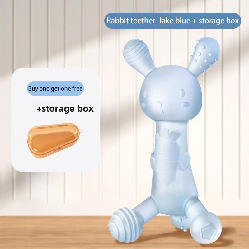 Rabbit teether - lake blue + storage box